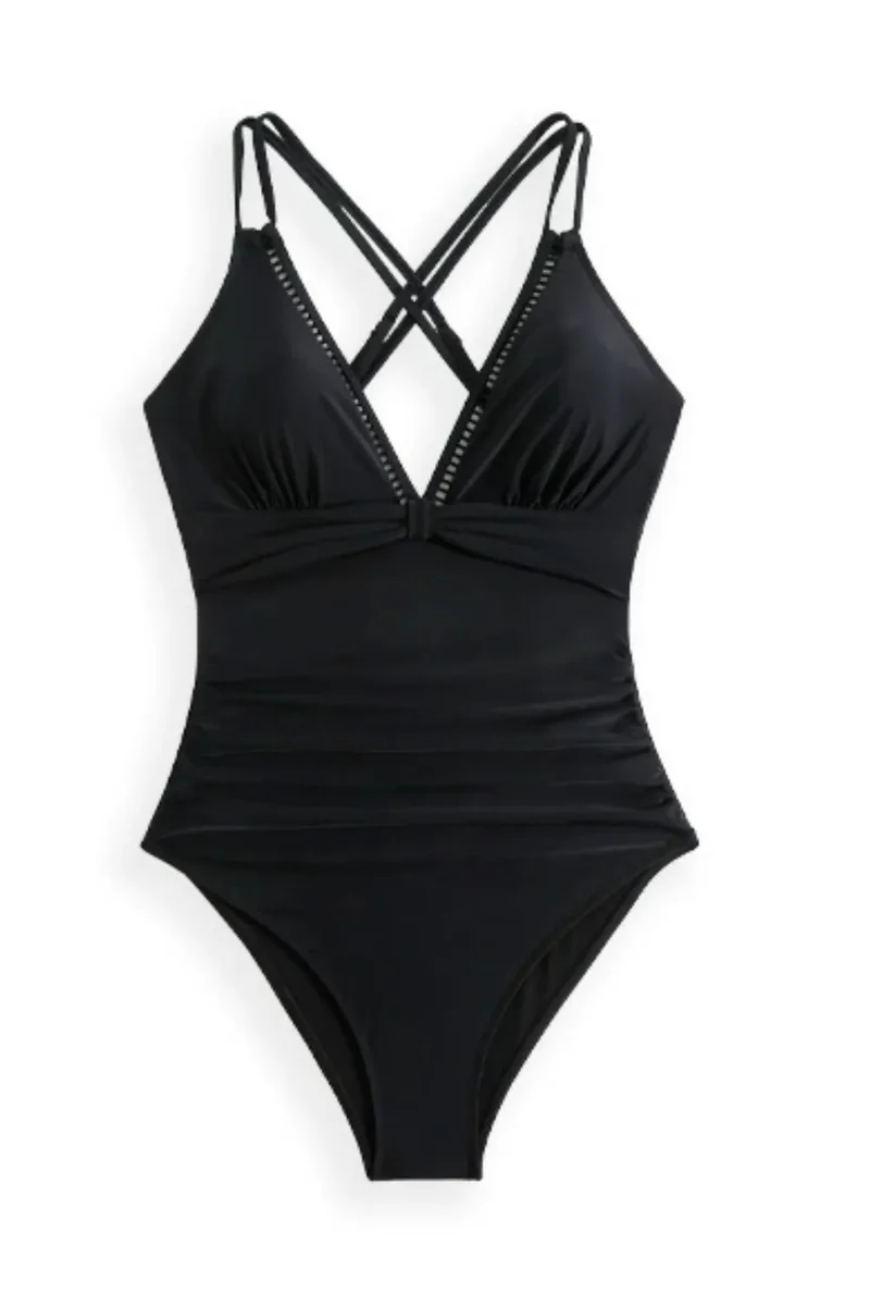Maillot de bain une pièce à doubles bretelles spaghetti