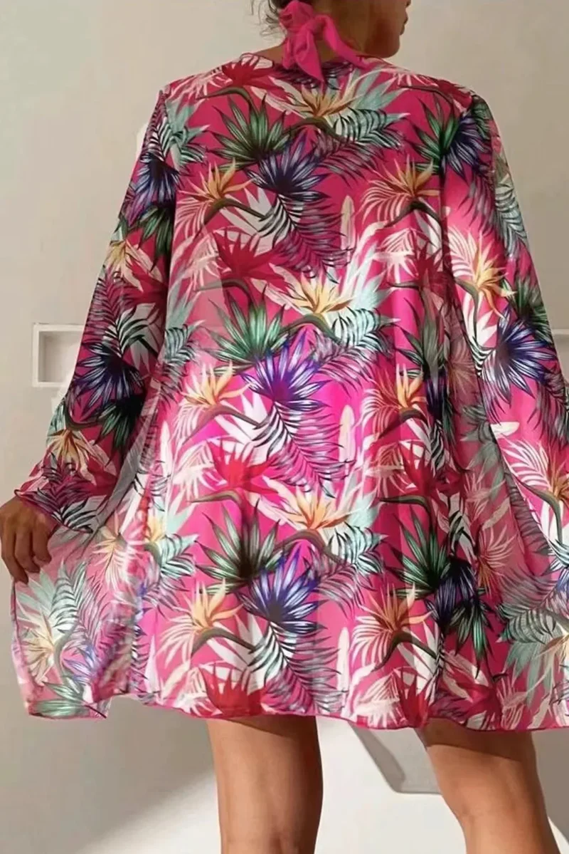 Ensemble de bain trois pièces imprimé à col licou