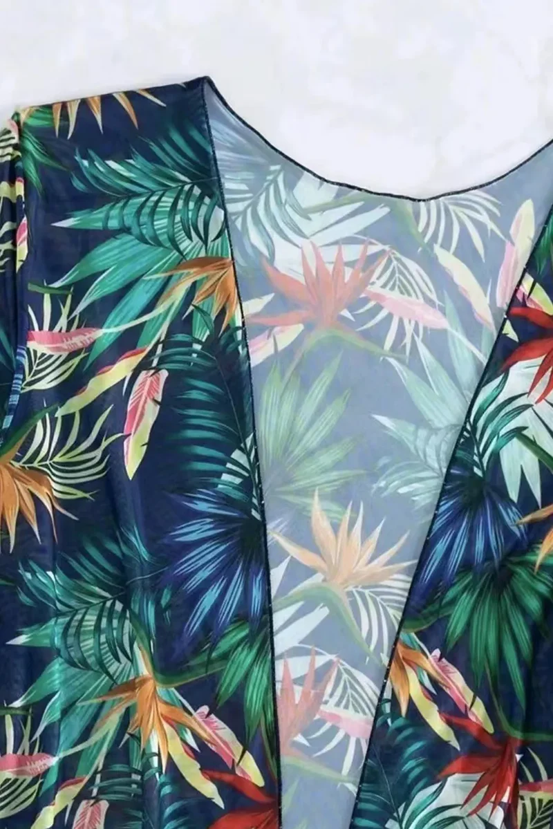 Ensemble de bain trois pièces imprimé à col licou