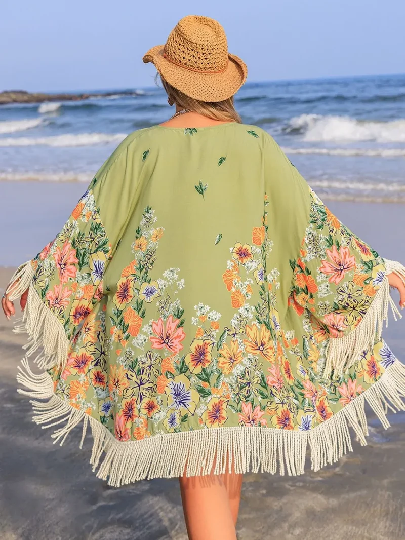 Cache-maillot ouvert à franges grande taille