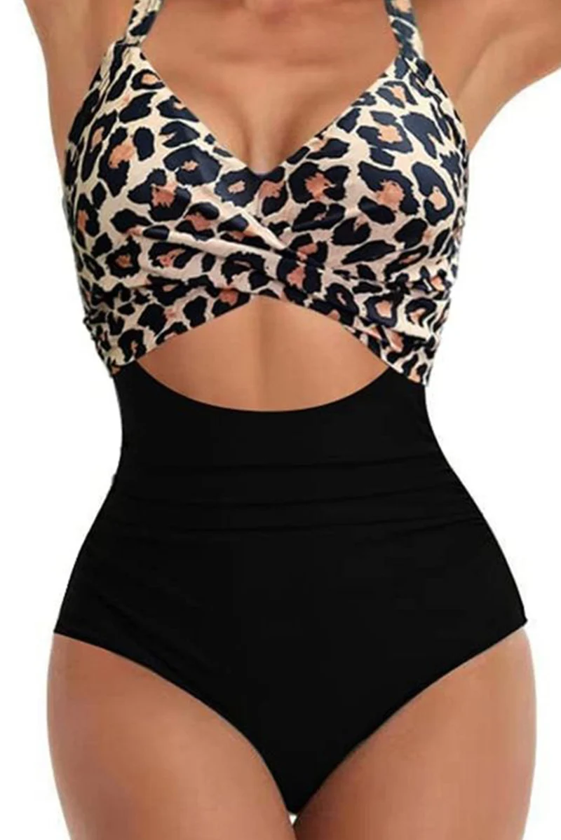 Maillot de bain une pièce noué à découpes croisées