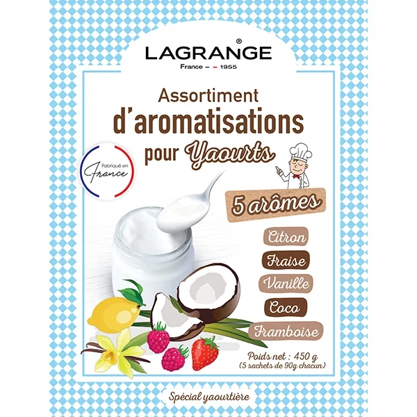 Assortiment de 5 arômes pour yaourt 425 g Lagrange