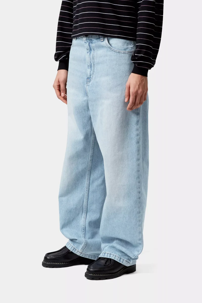 W Brandon Pant Blue Heavy Worn Bleached