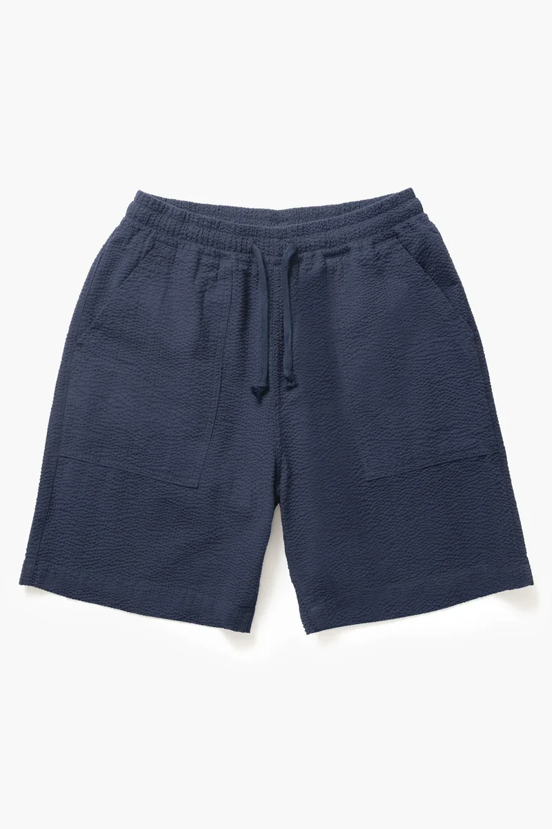 Seersucker Chef Shorts Navy