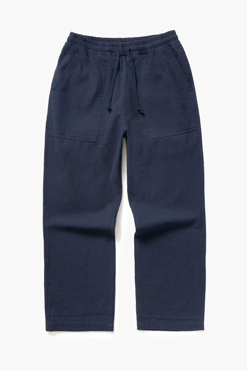 Seersucker Chef Pants Navy