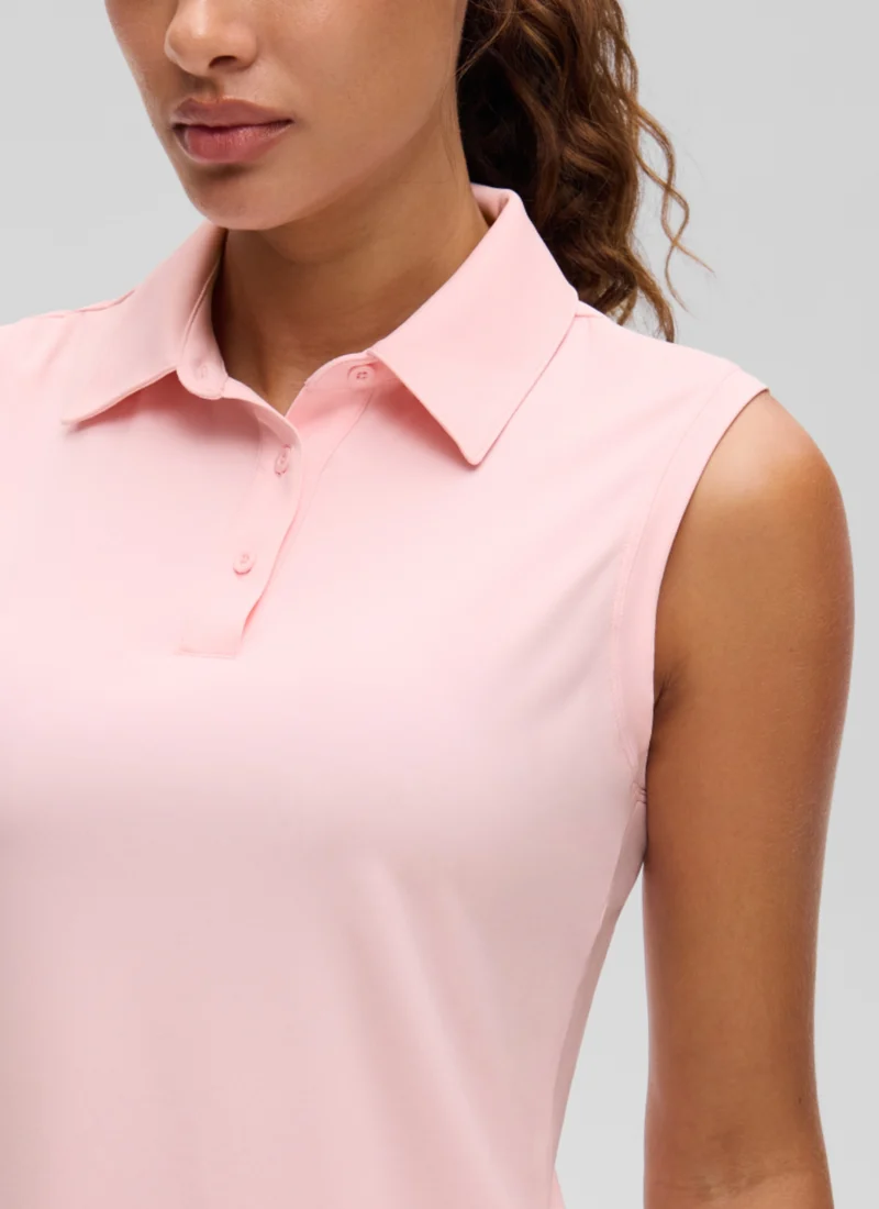 Hip Length Slim Fit Sleeveless Polo