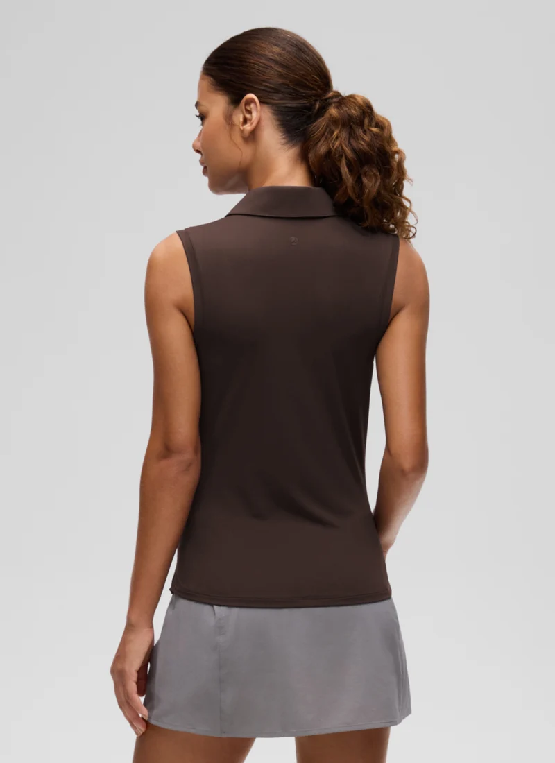 Hip Length Slim Fit Sleeveless Polo