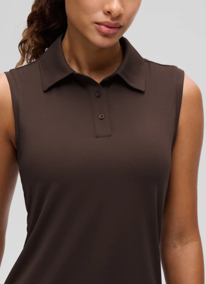 Hip Length Slim Fit Sleeveless Polo