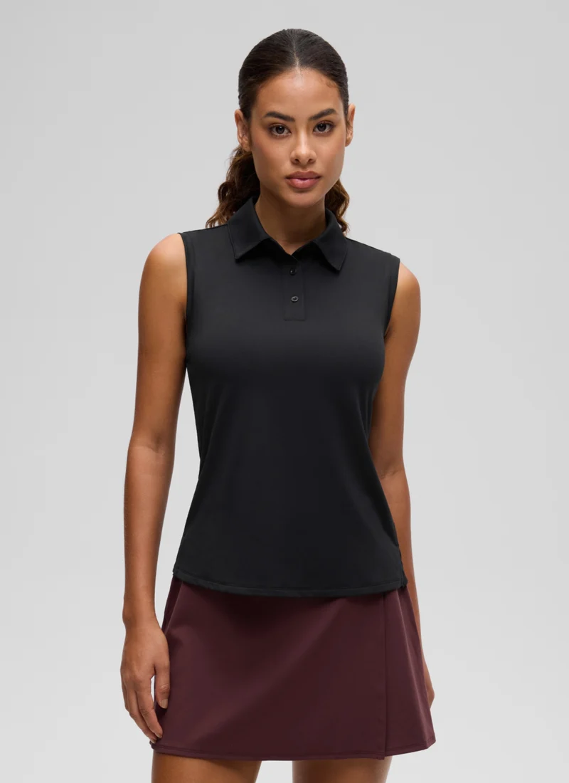 Hip Length Slim Fit Sleeveless Polo