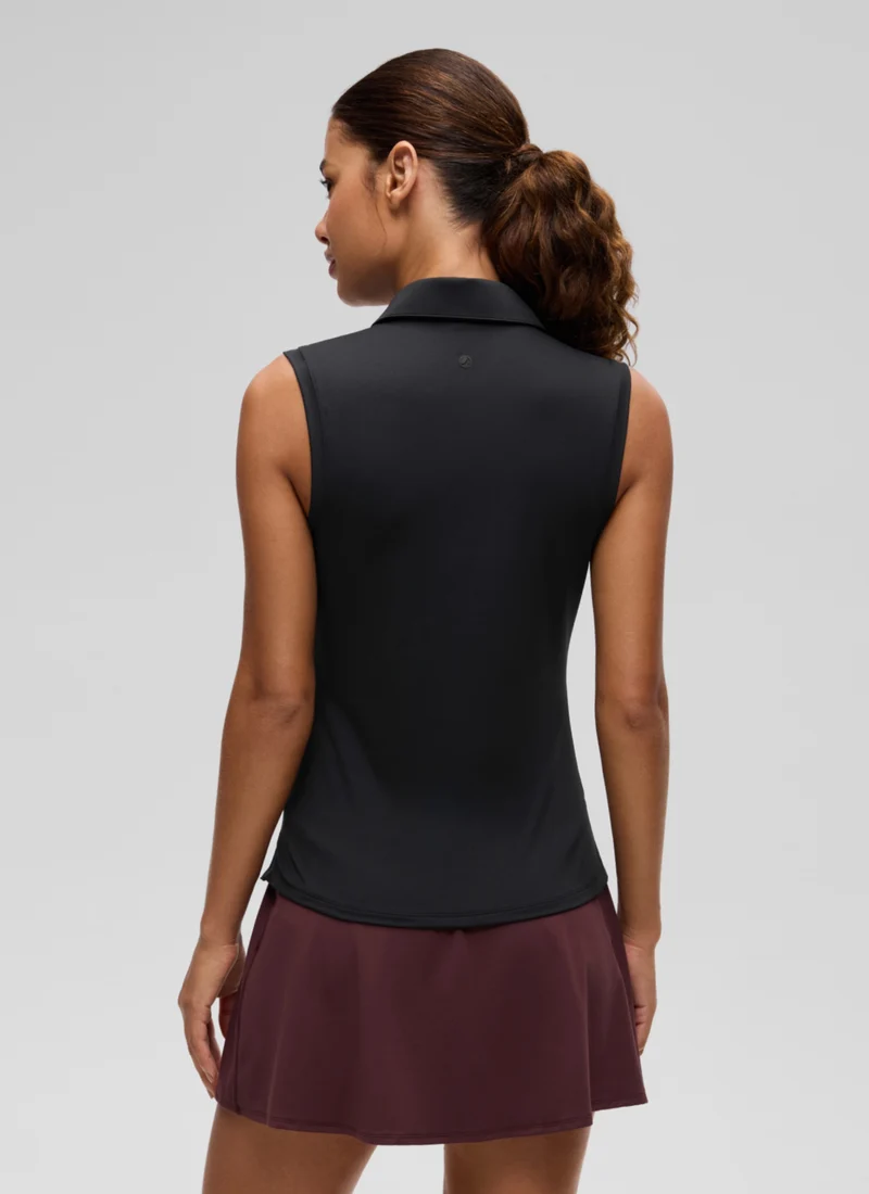 Hip Length Slim Fit Sleeveless Polo