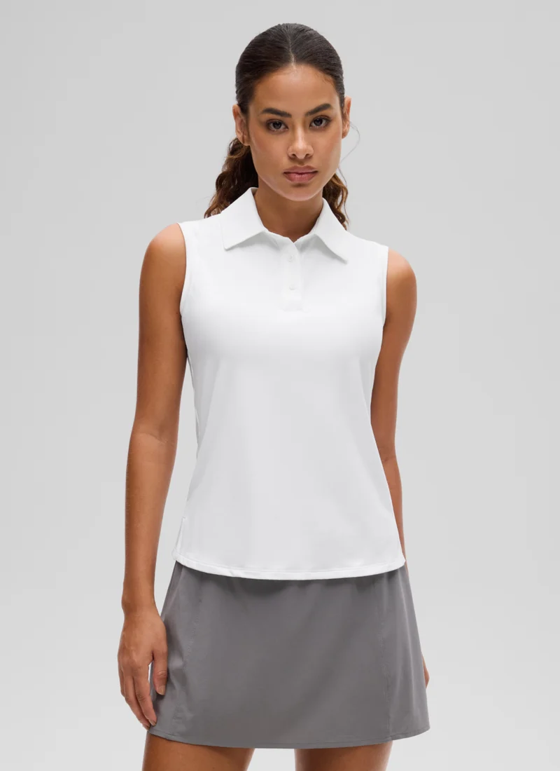 Hip Length Slim Fit Sleeveless Polo