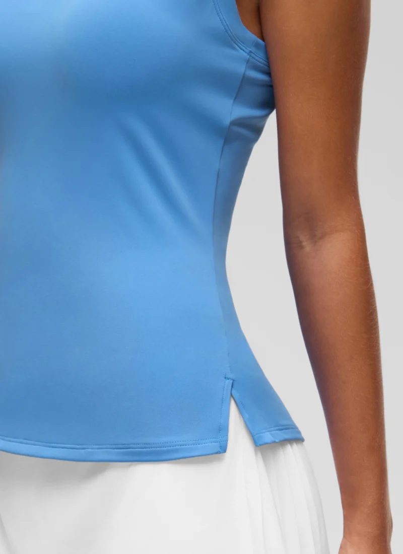 Hip Length Slim Fit Sleeveless Polo