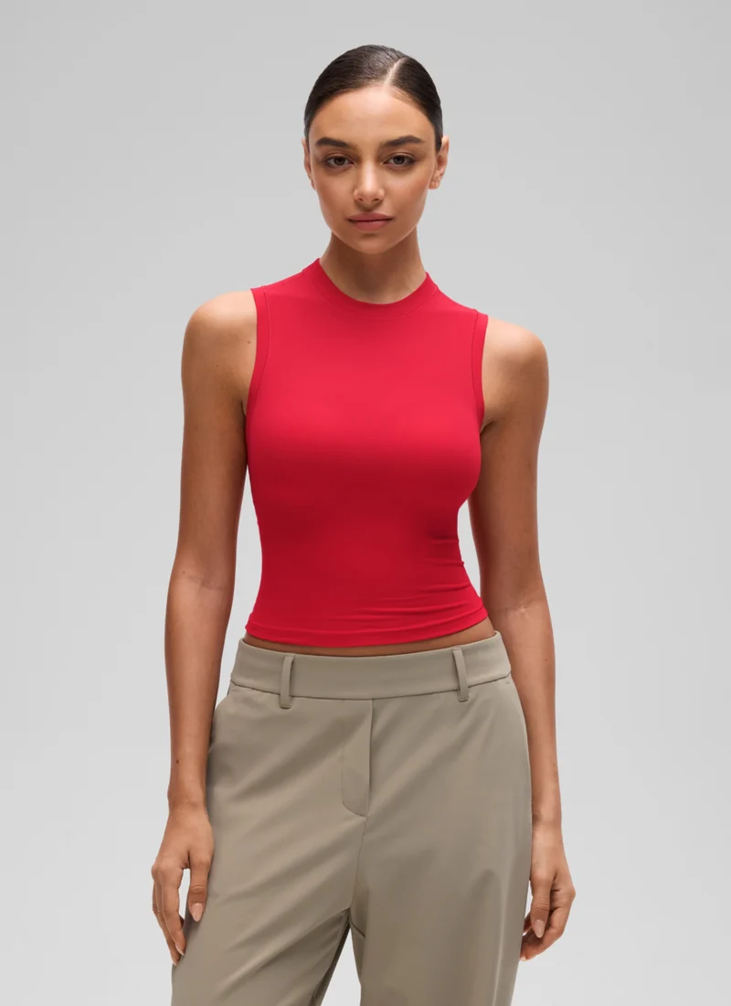 Softembrace High Neck Basic Crop Tight Tank