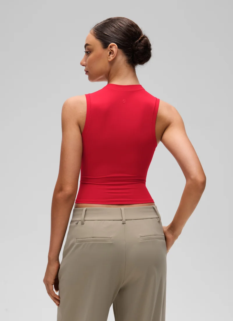 Softembrace High Neck Basic Crop Tight Tank
