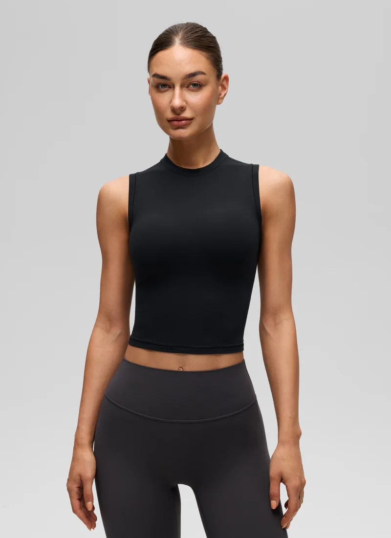 Softembrace High Neck Basic Crop Tight Tank