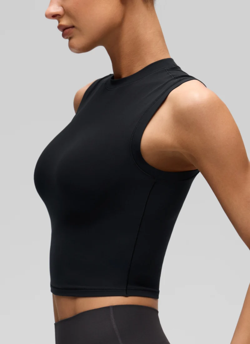 Softembrace High Neck Basic Crop Tight Tank