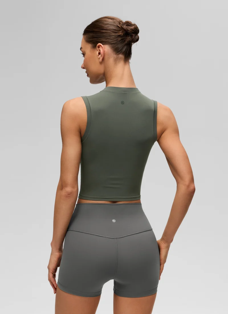 Softembrace High Neck Basic Crop Tight Tank
