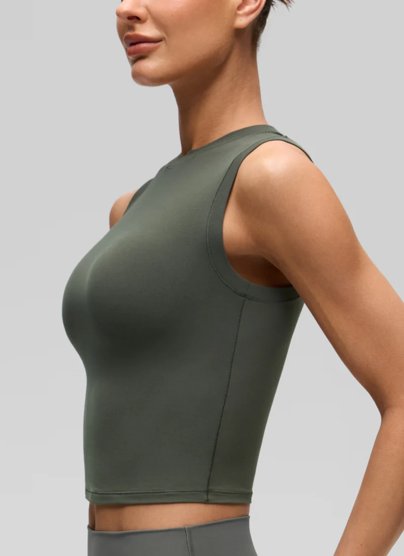 Softembrace High Neck Basic Crop Tight Tank