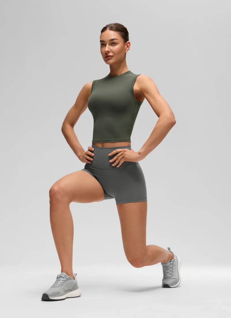Softembrace High Neck Basic Crop Tight Tank
