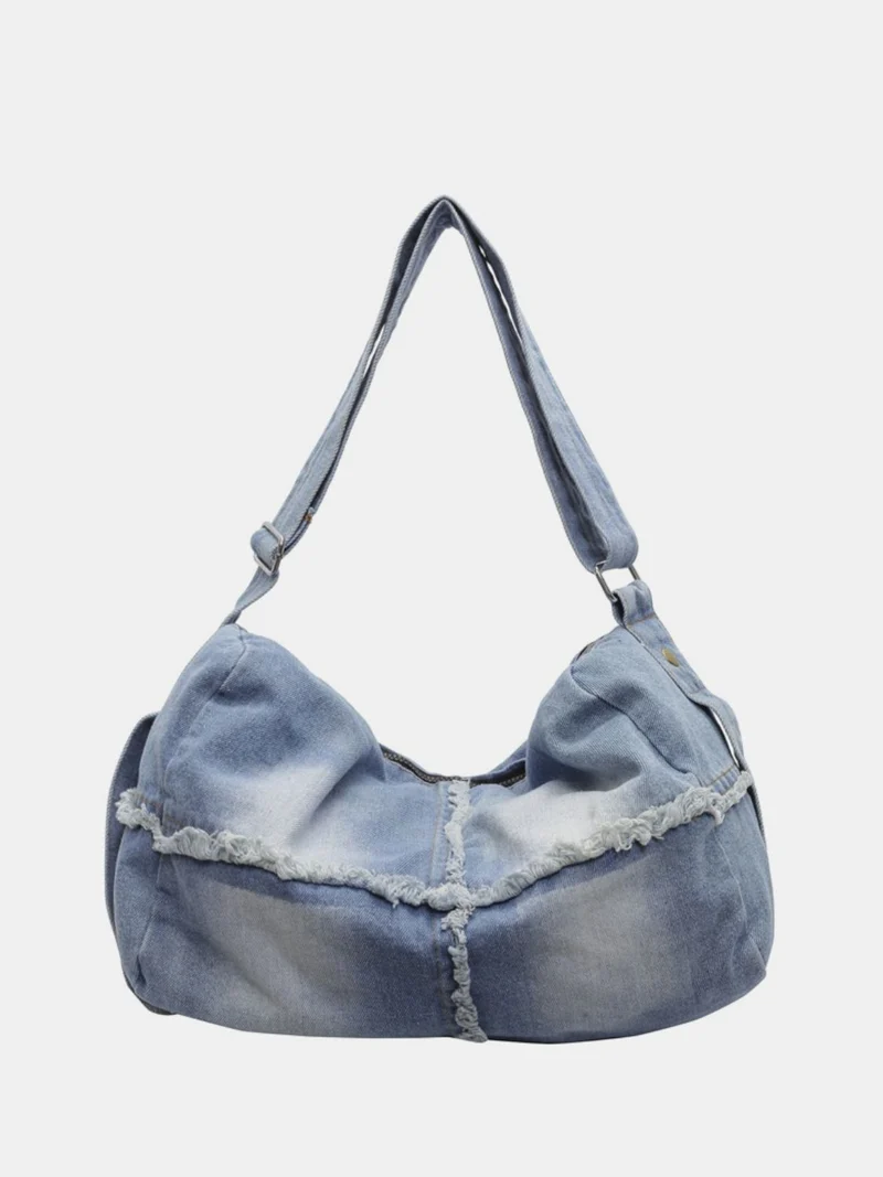 Sac bandoulière dégradé à ourlet brut