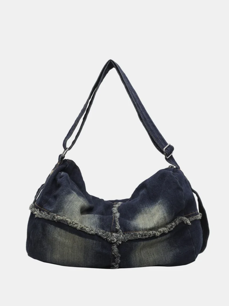 Sac bandoulière dégradé à ourlet brut