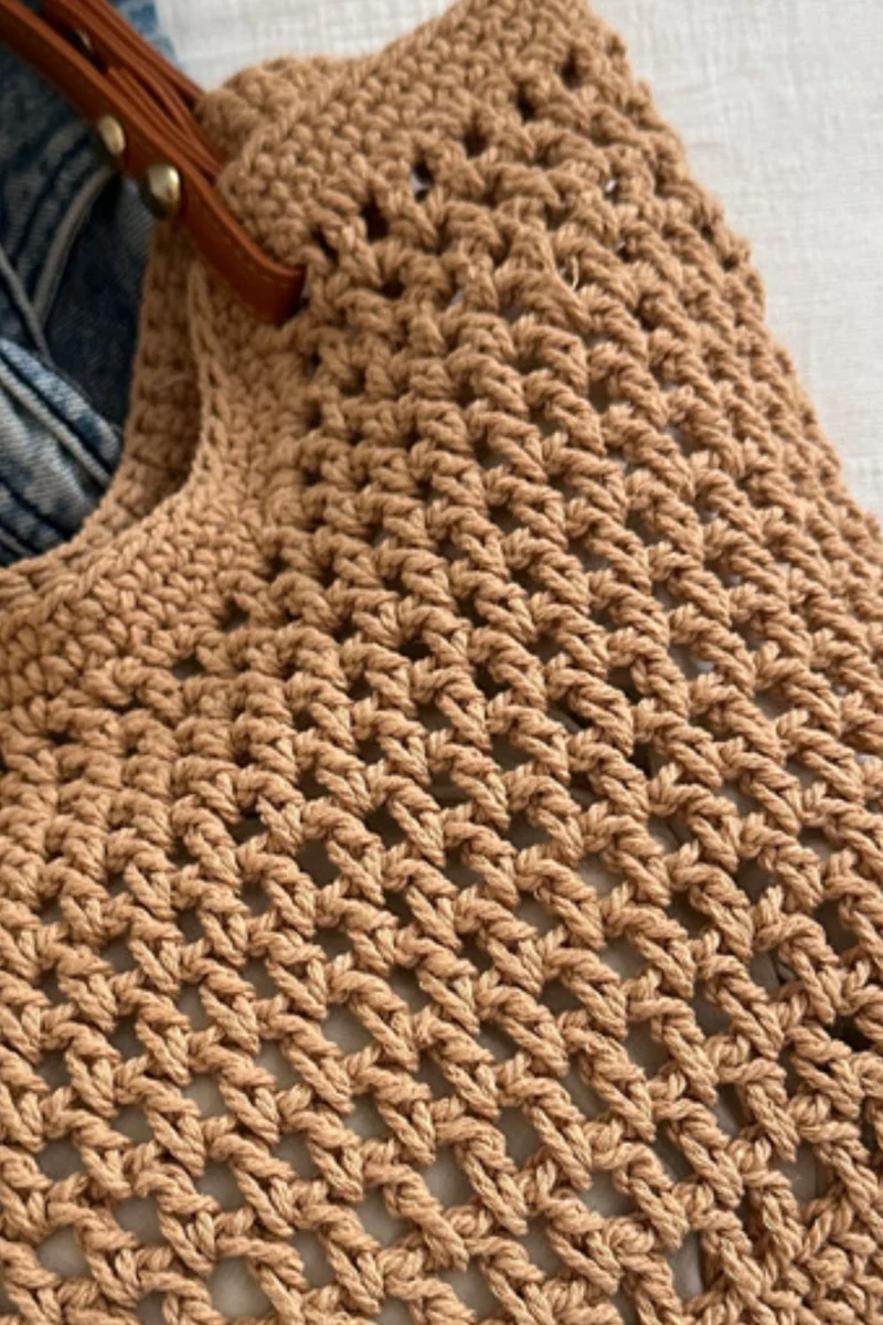 Sac fourre-tout tissé ajouré