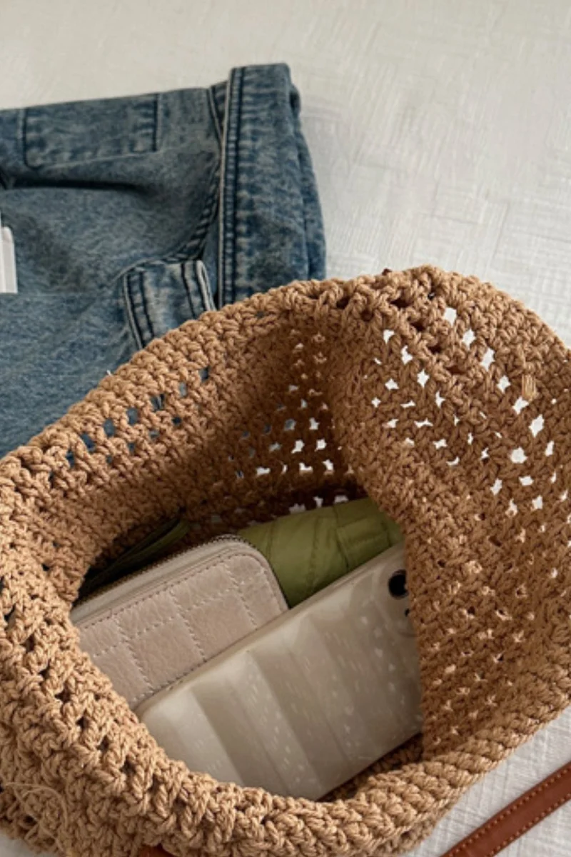 Sac fourre-tout tissé ajouré