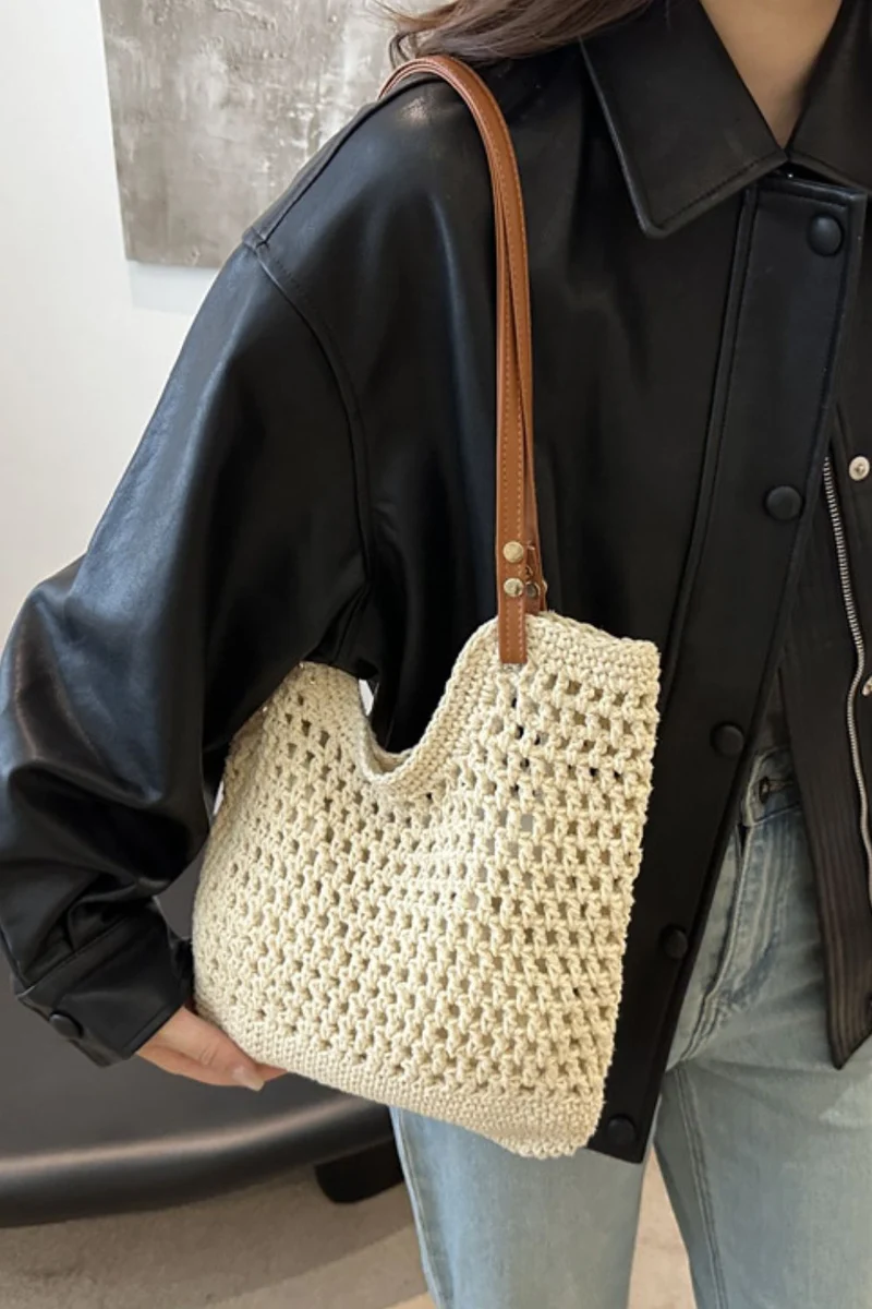 Sac fourre-tout tissé ajouré