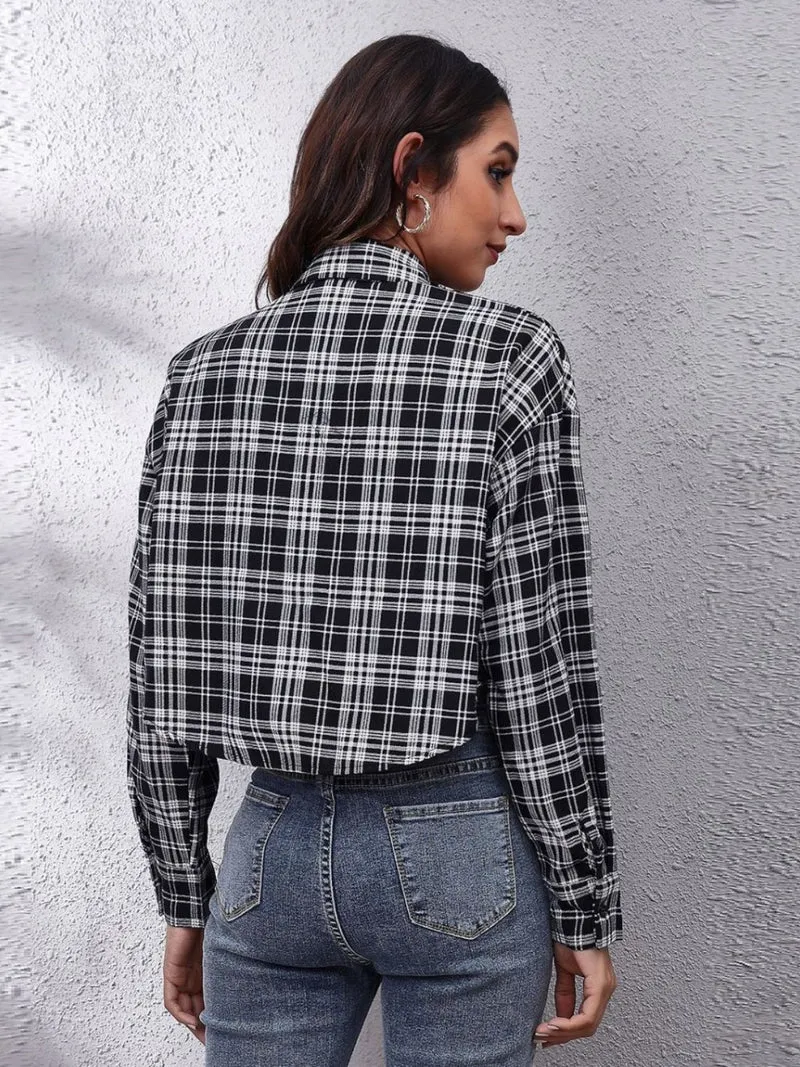 Veste courte imprimée boutonnée