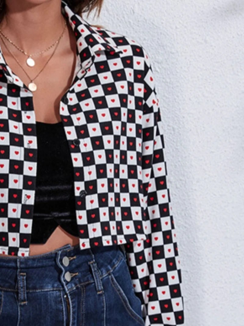Veste courte imprimée boutonnée