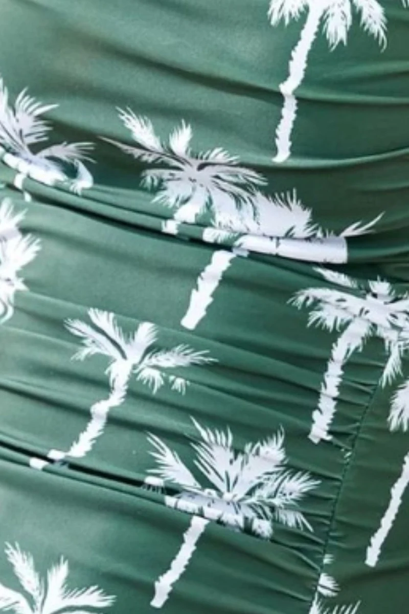 Maillot de bain une pièce imprimé à col carré et bretelles larges