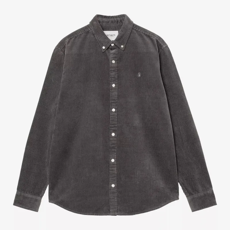 L/S Madison Cord Shirt Graphite