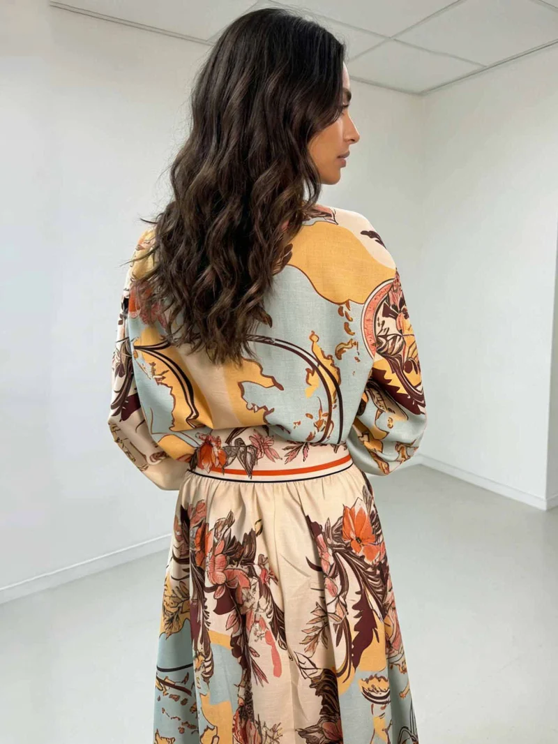 Retro Map Print Two-piece Set