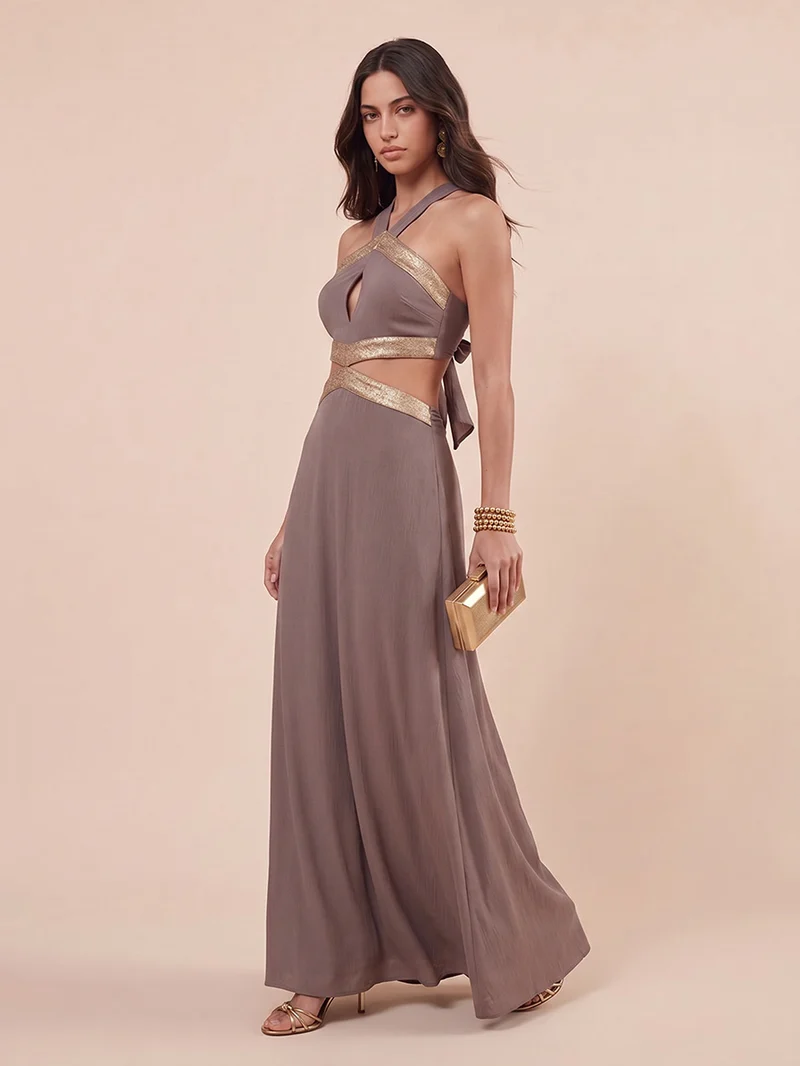 Bohemian Gold Trim Two-Piece Set