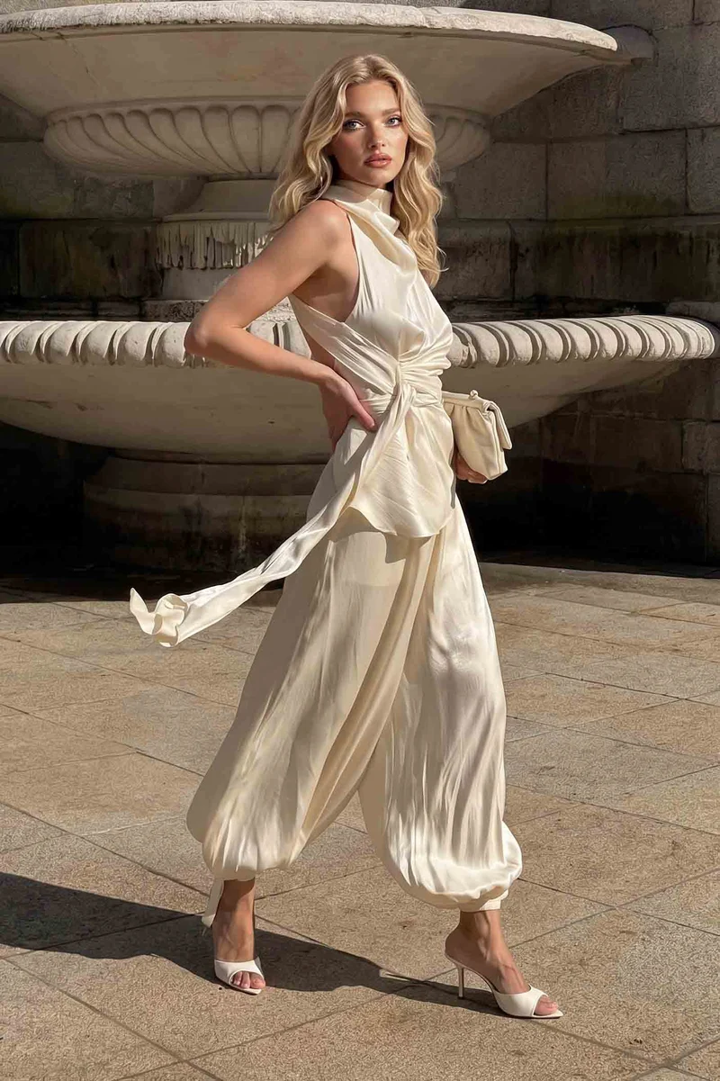 Pleated Top And Bloomers Set