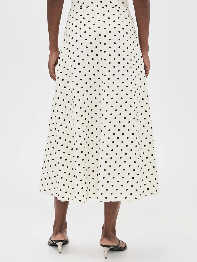 Elegant Polka Dot Sleeveless Top & Skirt Two-Piece Set