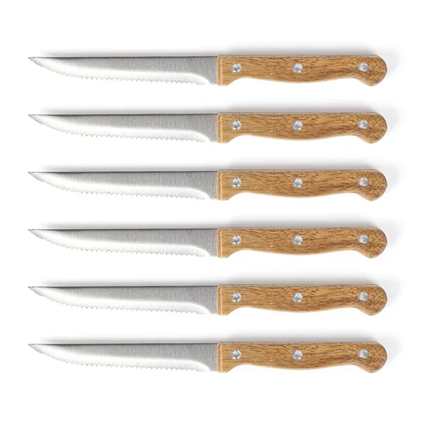 Bloc de 6 couteaux à steak en bois Livoo