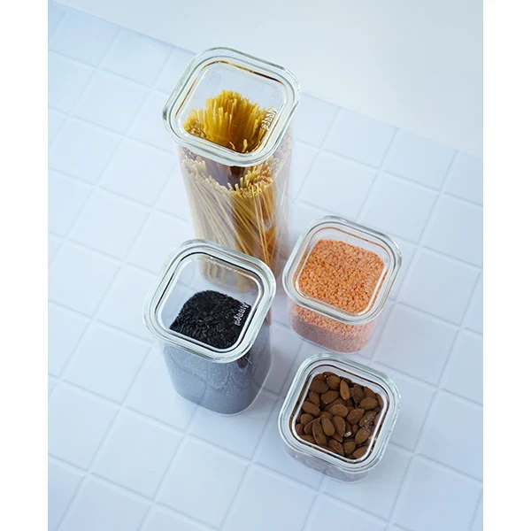 Boite carrée haute en verre 2200 ml Pebbly