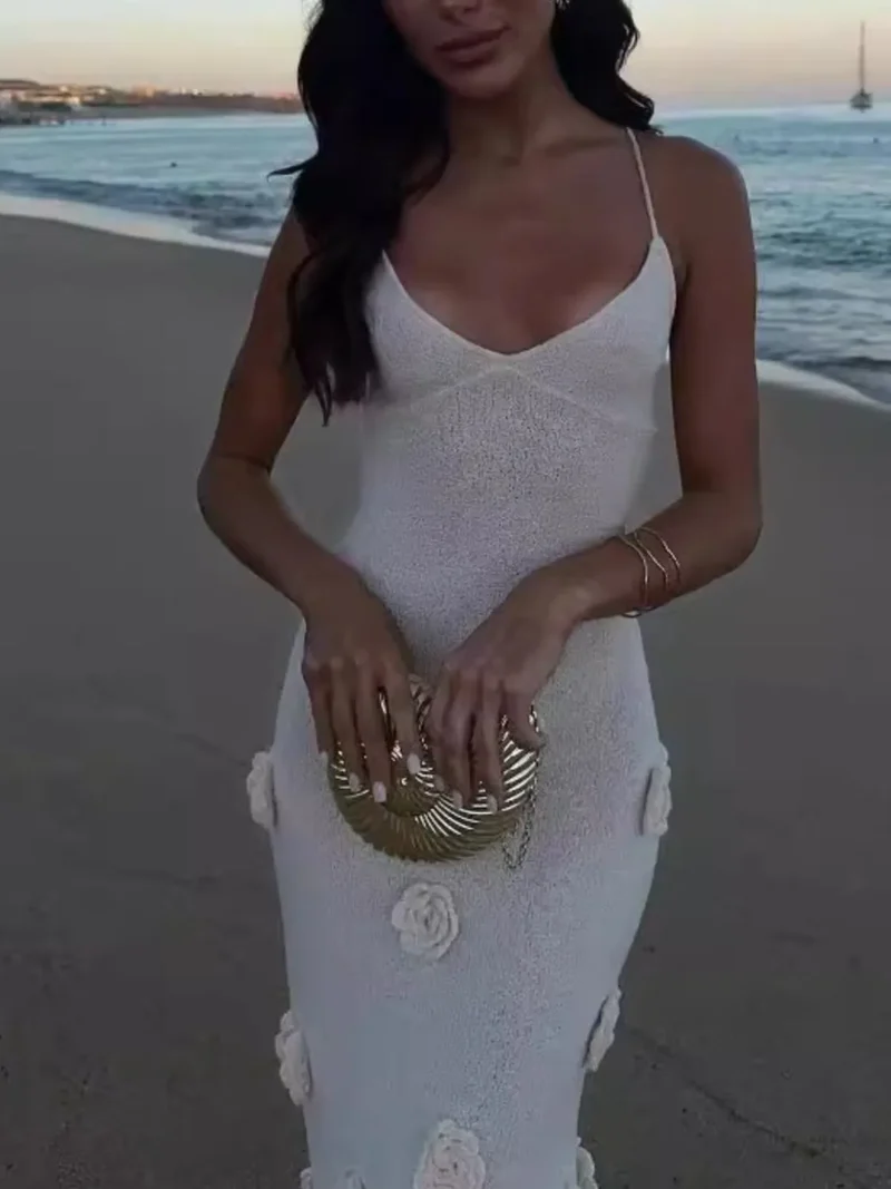 Robe longue à fleurs et caraco