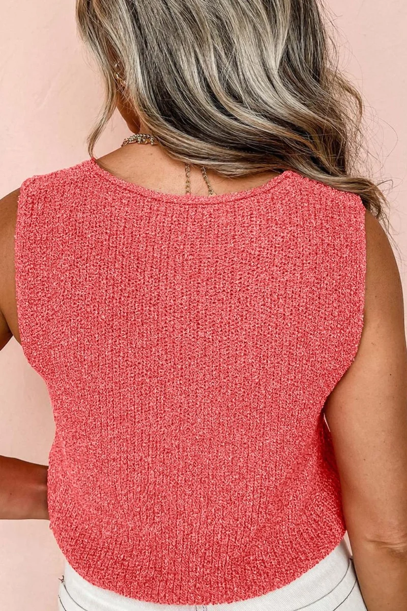 Gilet pull col V à double lien