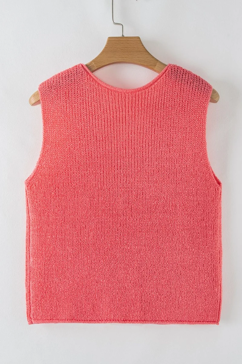 Gilet pull col V à double lien