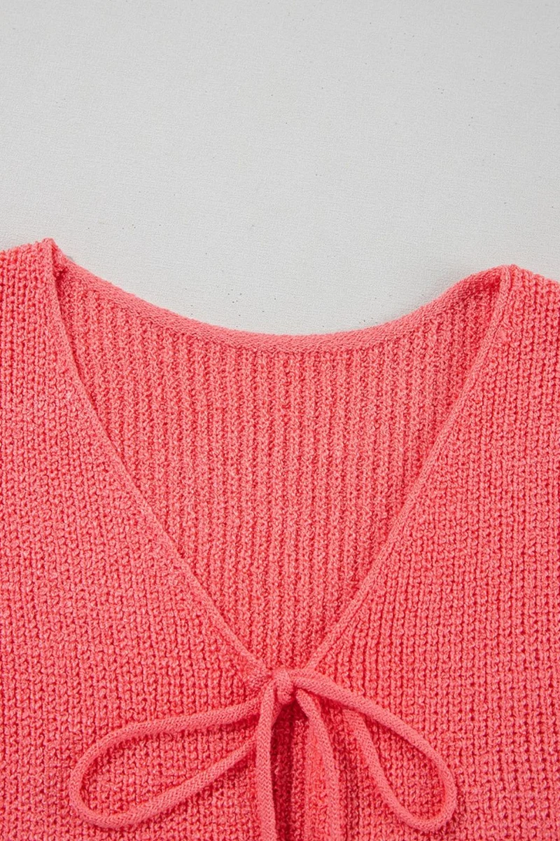 Gilet pull col V à double lien