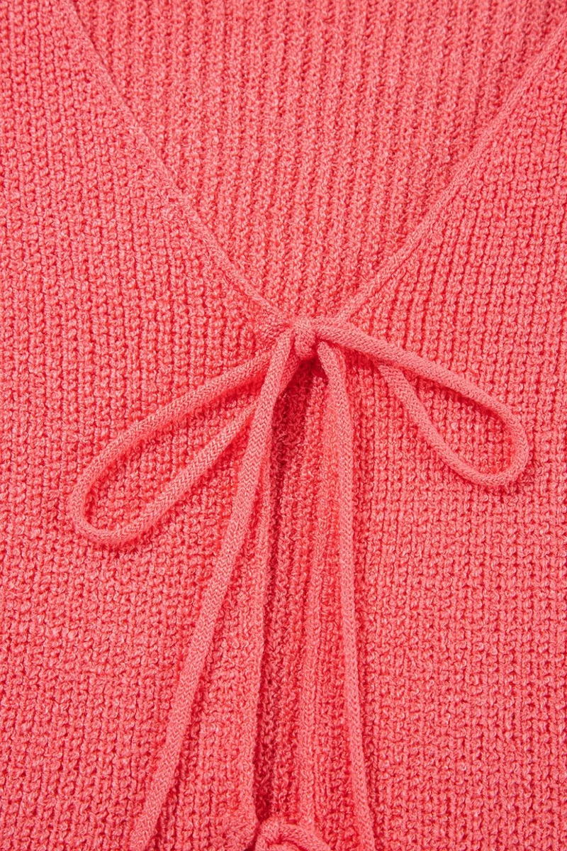 Gilet pull col V à double lien