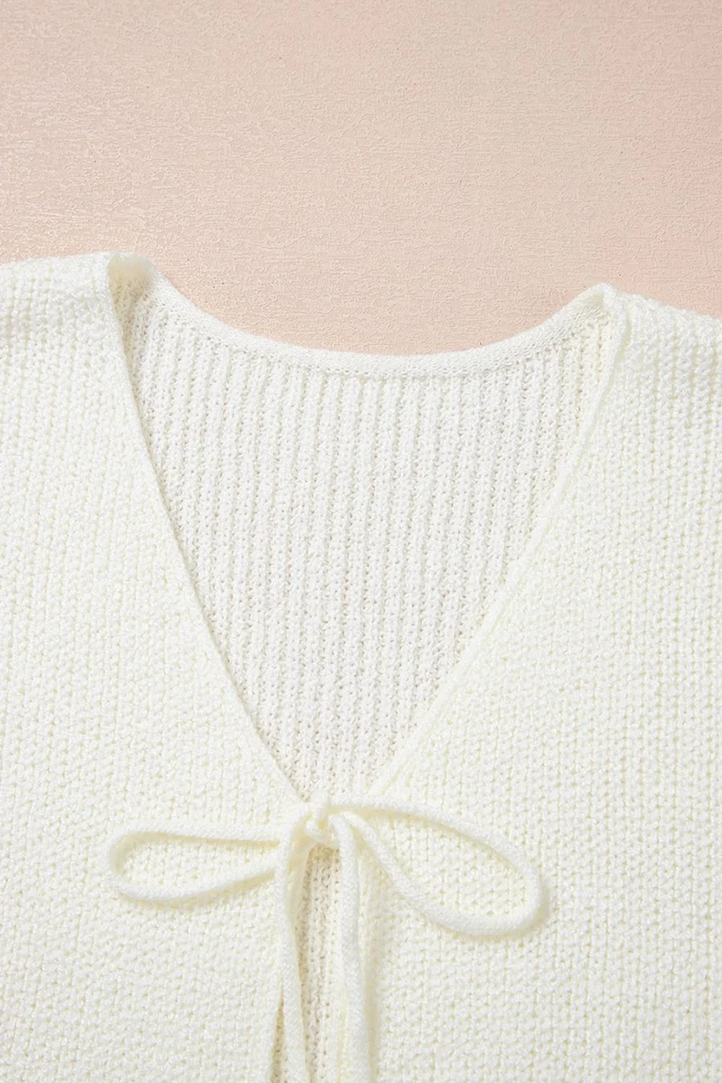Gilet pull col V à double lien