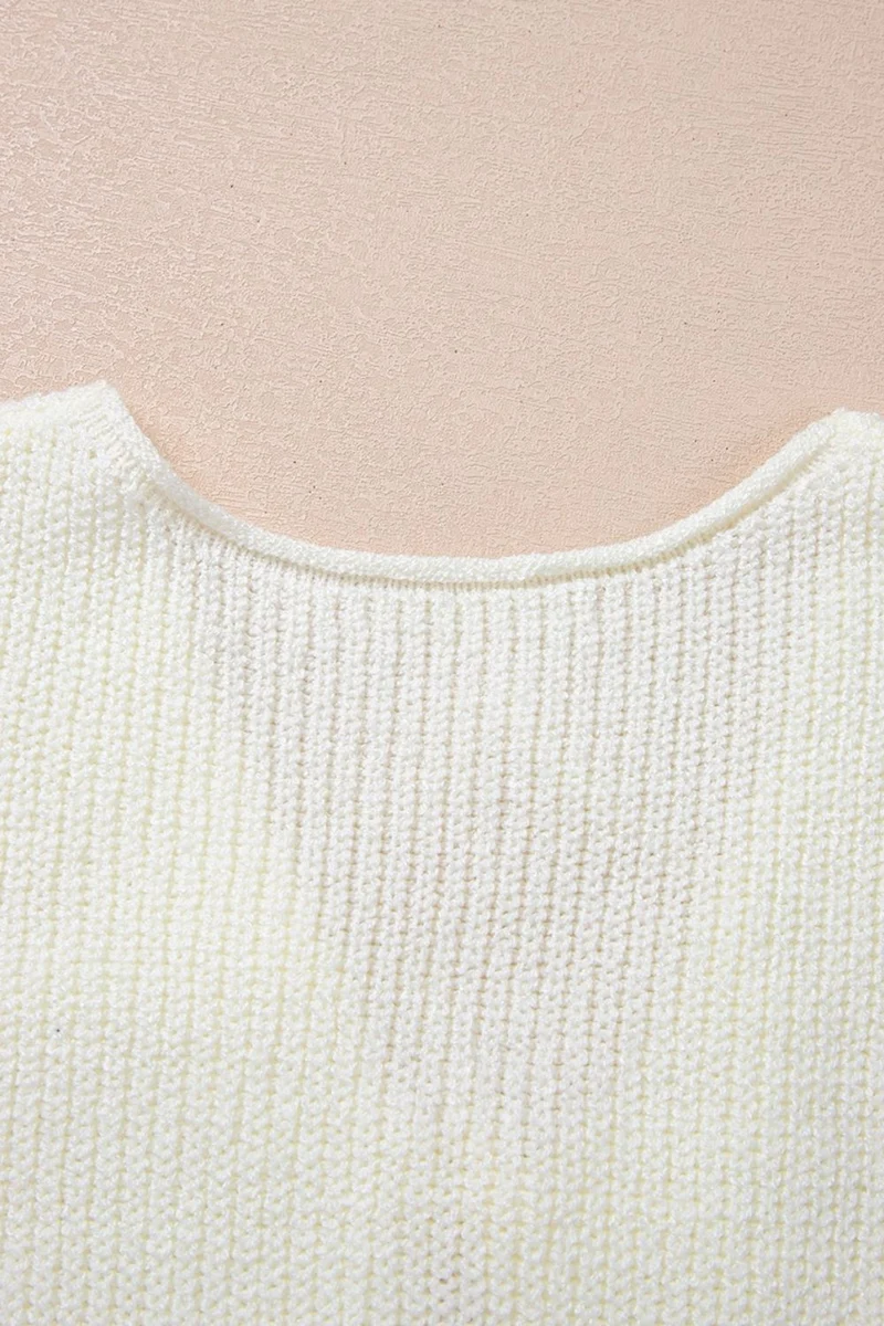 Gilet pull col V à double lien