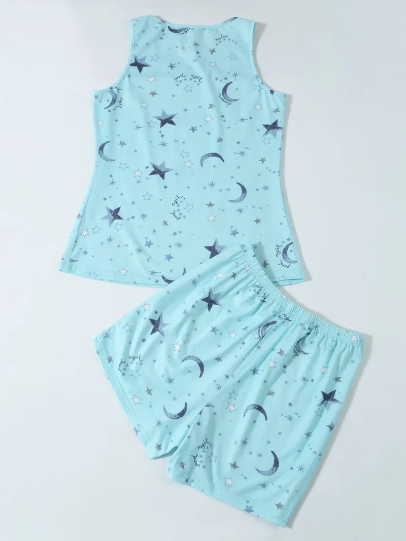 Ensemble de détente imprimé haut à col rond et short