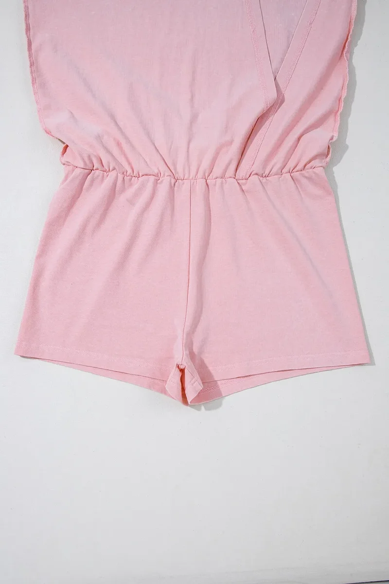 Ensemble débardeur et jupe-short fendue en coton délavé minéral