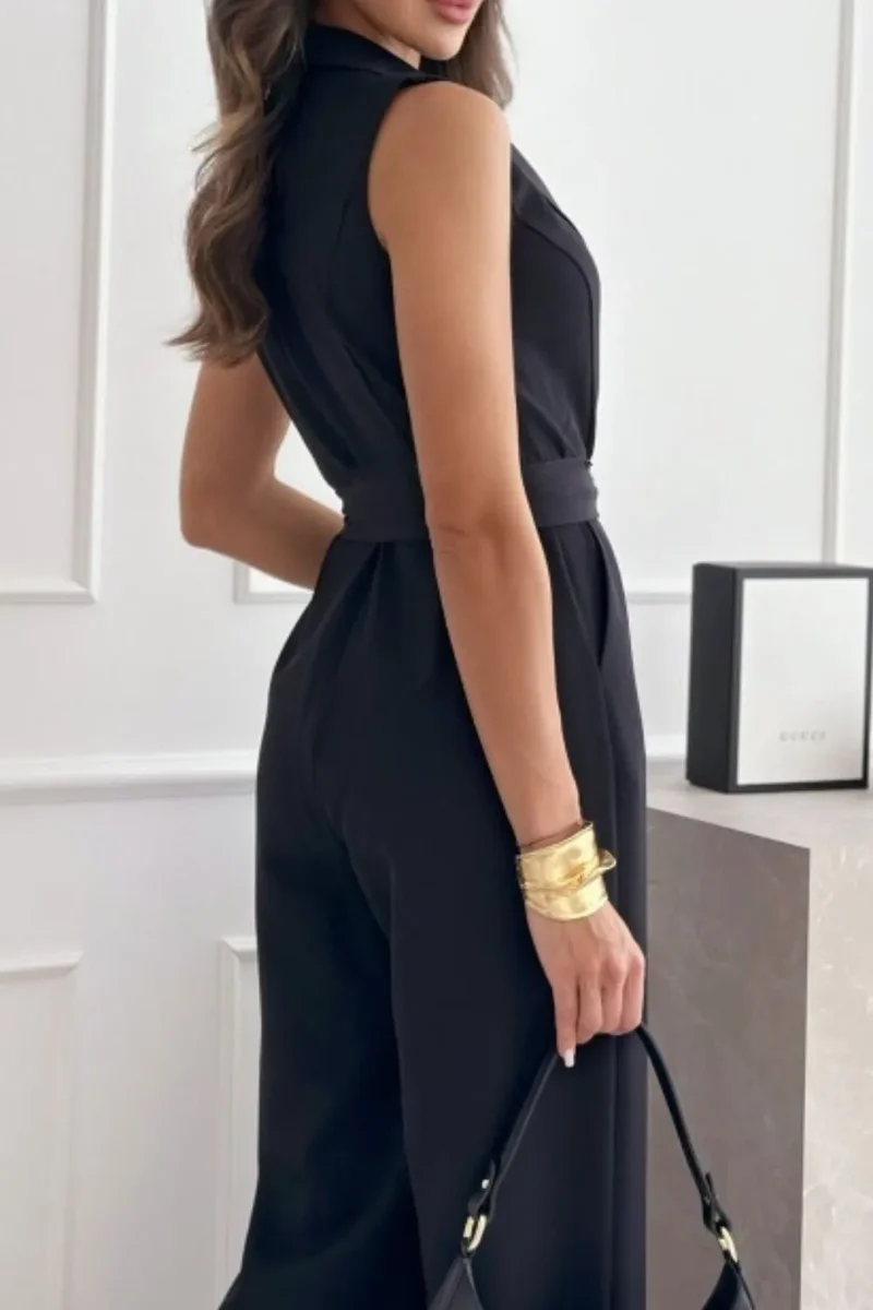 Combinaison à jambes larges sans manches avec surplis
