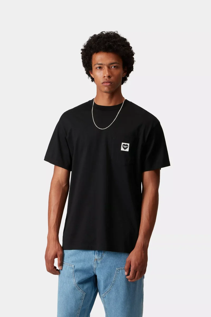 S/S Pocket Heart T-Shirt Black/Black