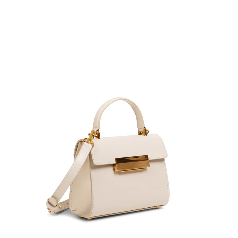 Mini Capucine - Cuir Box Blanc Cassé